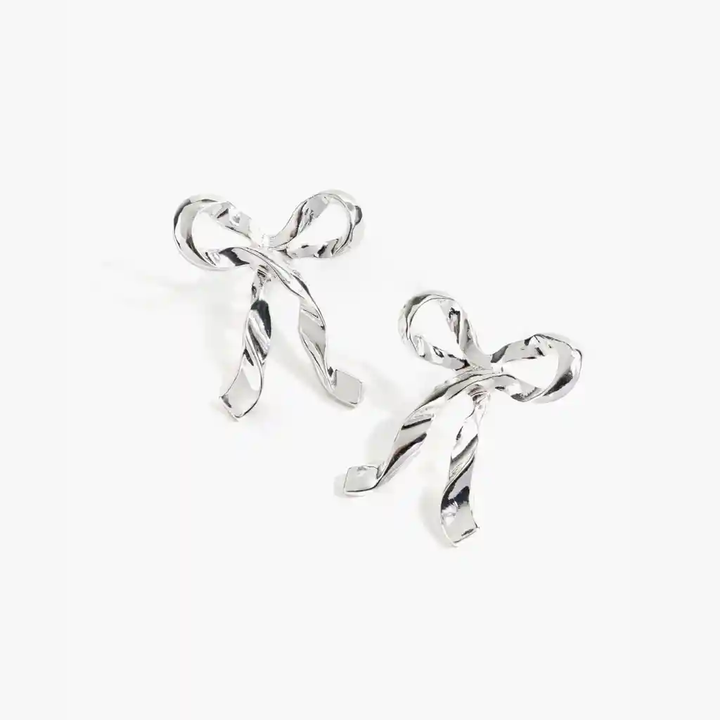 Aros Mujer Cinta Plateado