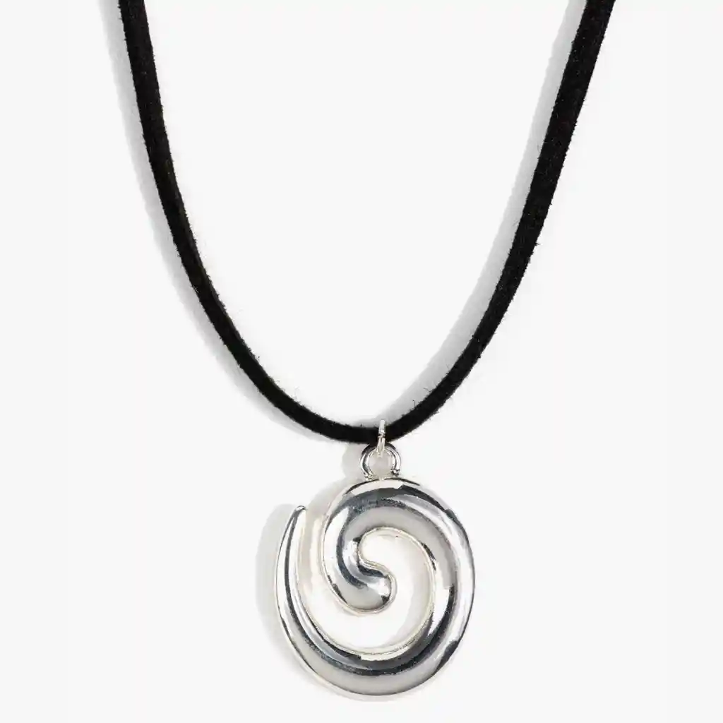 Collar Mujer Choker Caracol Plateado