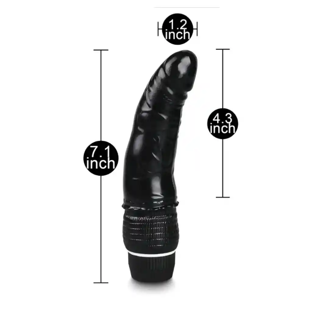 Vibrador Regulable Semi Curvo Negro