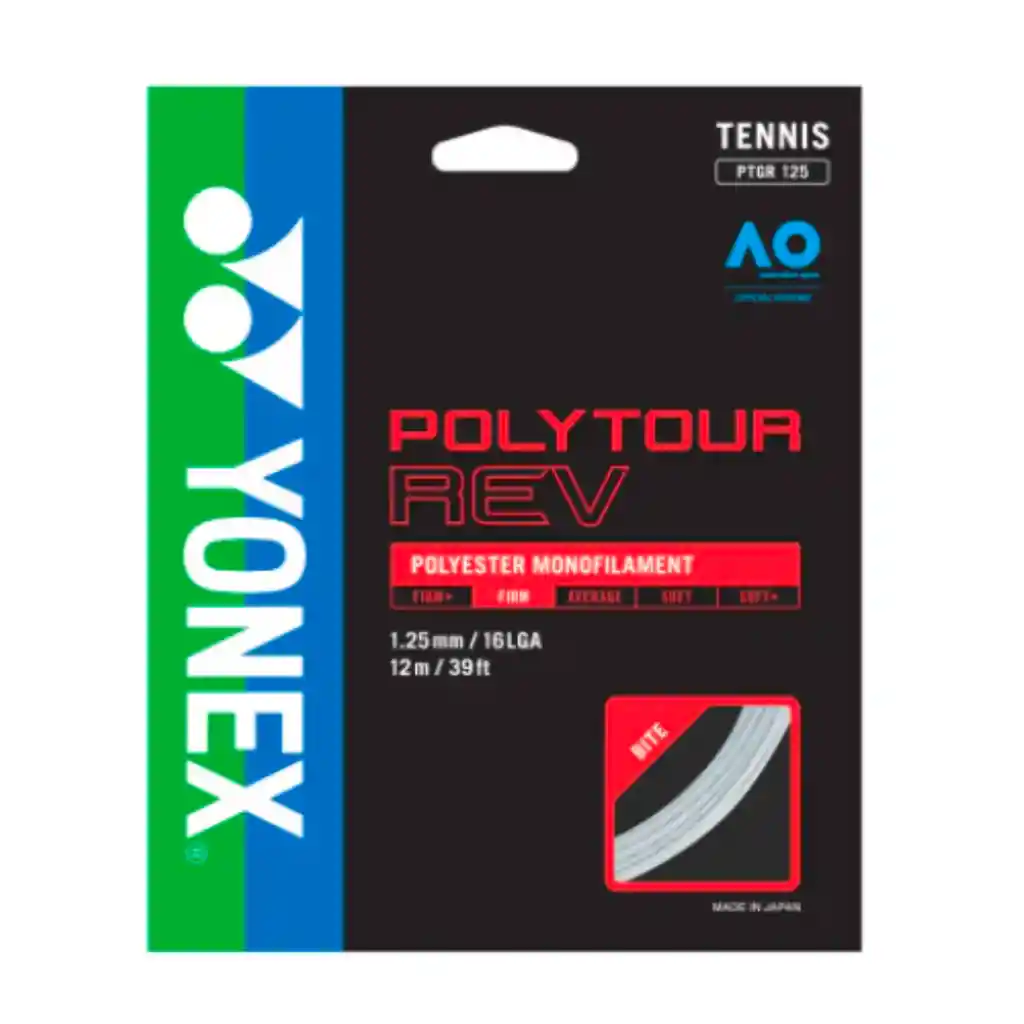 Cuerda Yonex Poly Tour Rev 1.25 / 16l Blanco