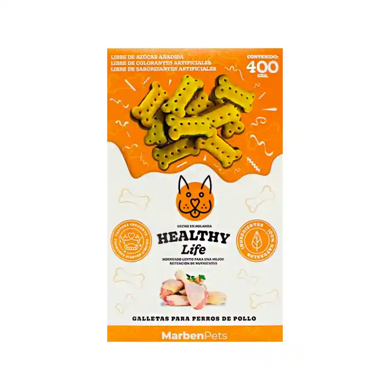 Snacks Perro Marbenpets Healthy Life Galletas Pollo 400gr