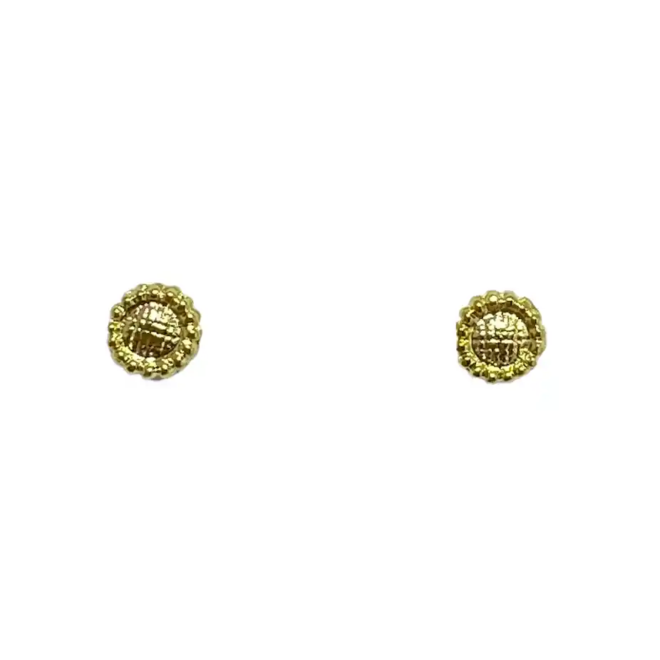 Aros Girasol Enchapado Oro 18k