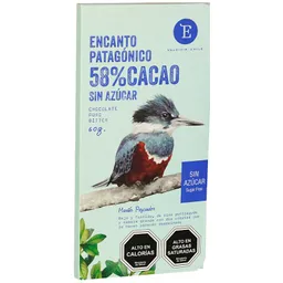 Tableta Chocolate Bitter 58% Cacao Sin Azúcar 60 Gr.