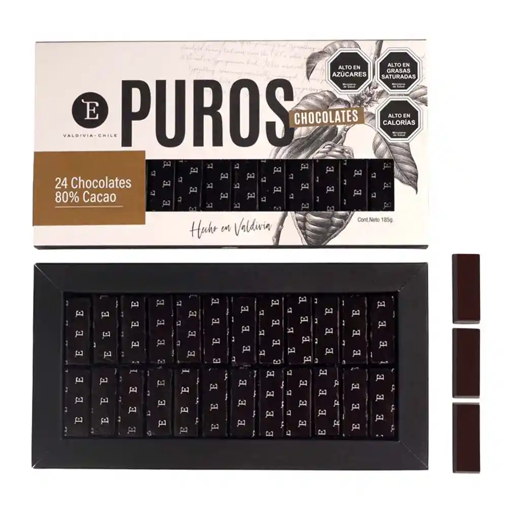 Caja Chocolates Puro Bitter 80% Cacao 185 Gr.