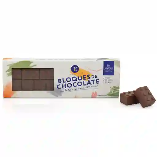 Bloques De Chocolate 43% Cacao Con Leche De Avena Y Sin Azúcar 120 Gr.