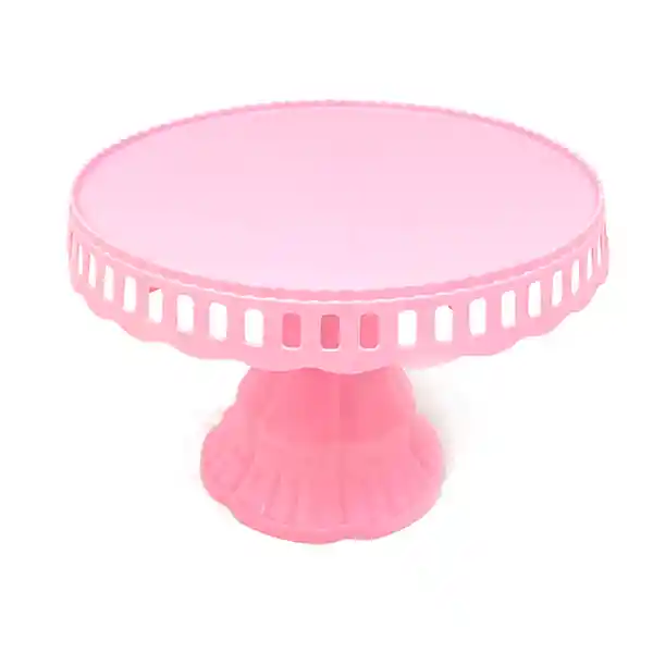 Bandeja Torta Plastico 27 Cm Rosado