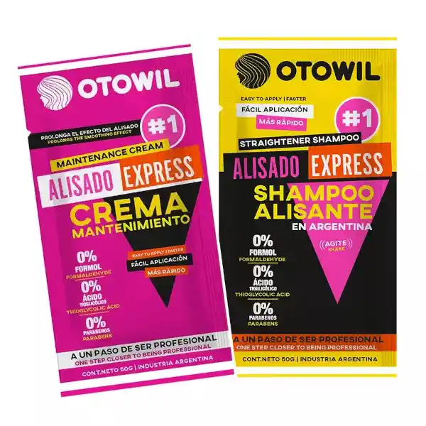 Kit Alisado Express En Sachet Otowil (shampoo + Crema)