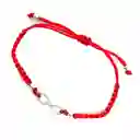 Pulsera Infinito Tubo Plata Fina 925 Cordón Rojo