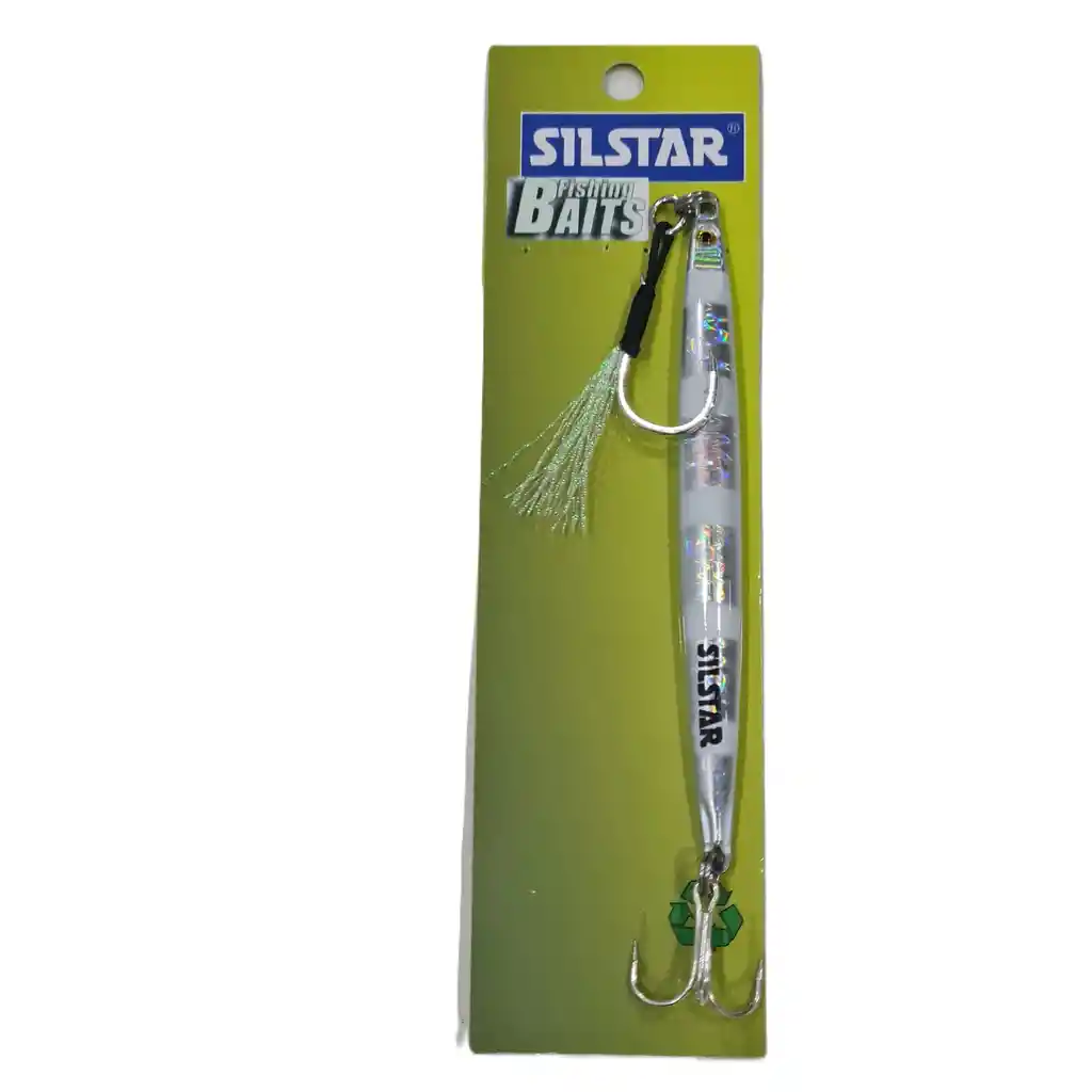 Señuelo Silstar Jig 10cms 30gr Plomo/fibra Gris Zebra