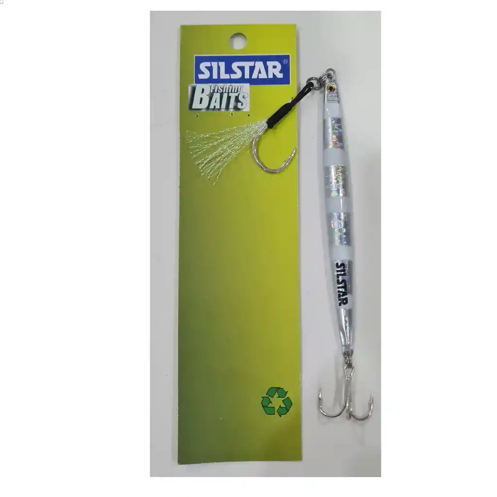 Señuelo Silstar Jig 10cms 30gr Plomo/fibra Gris Zebra