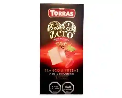 Chocolate Blanco Y Fresas Zero (sin Gluten O Azúcar) Torras 125g