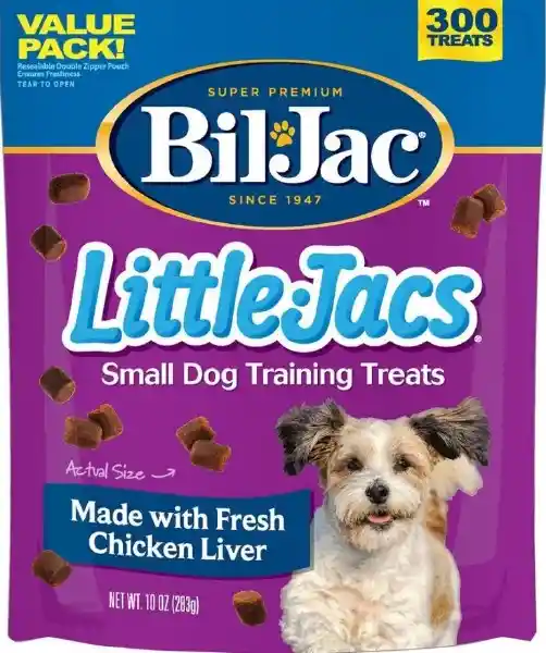 Biljac Little Jacs Soft Small Dog Training Treats, Chicken And Liver, 300 Count