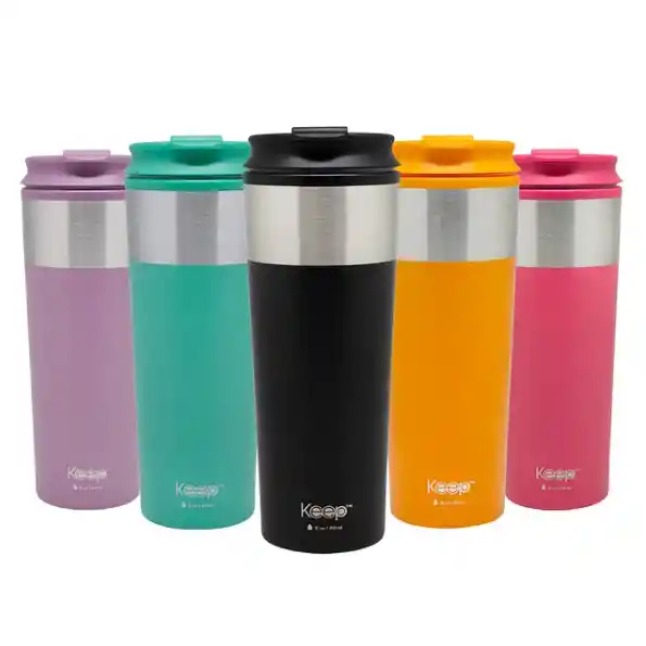 Mug Metálico Negro 450 Ml Keep