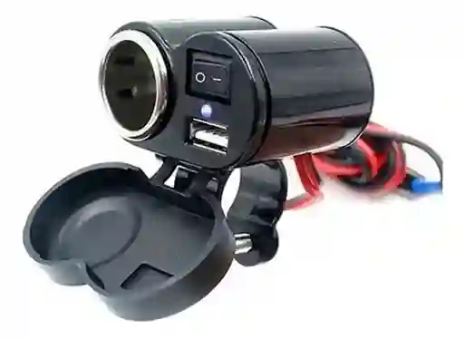 Cargador Para Moto Con Usb 2.1 + Encendedor Con Interruptor