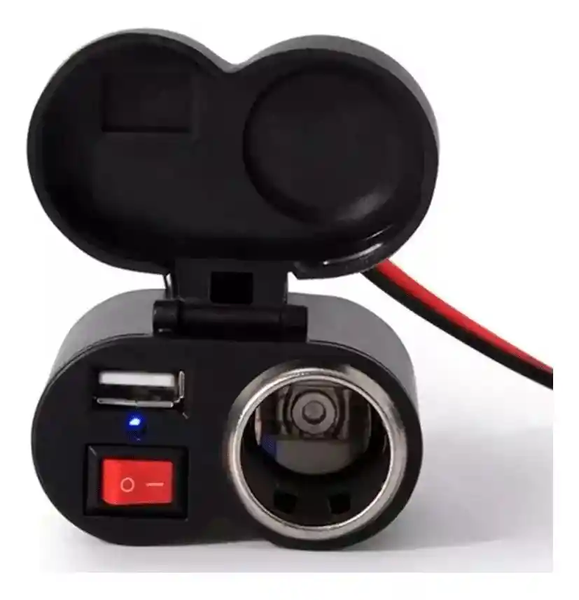 Cargador Para Moto Con Usb 2.1 + Encendedor Con Interruptor