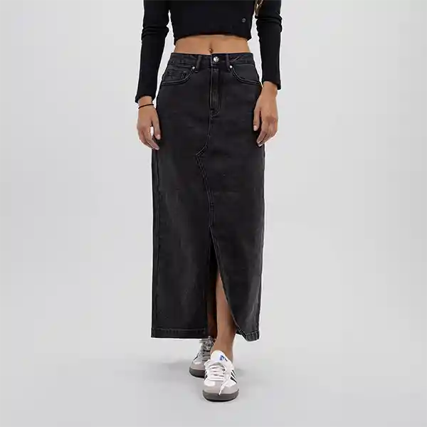 Falda Midi Denim Negra S