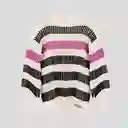 Sweater Rayado Ecru Xs
