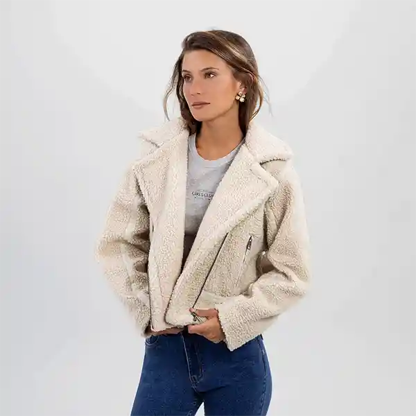 Cazadora Biker Chiporro Ecru S