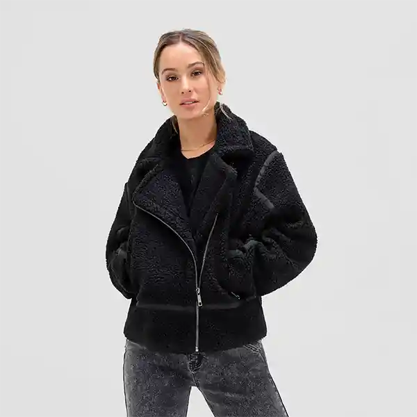 Cazadora Biker Chiporro Negra Xs