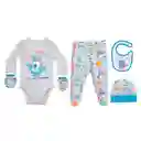 Ajuar Pack Bambino Body Panties Gorro Mitón Bebé 0-3 Meses Monstruos