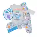 Ajuar Pack Bambino Body Panties Gorro Mitón Bebé 0-3 Meses Monstruos