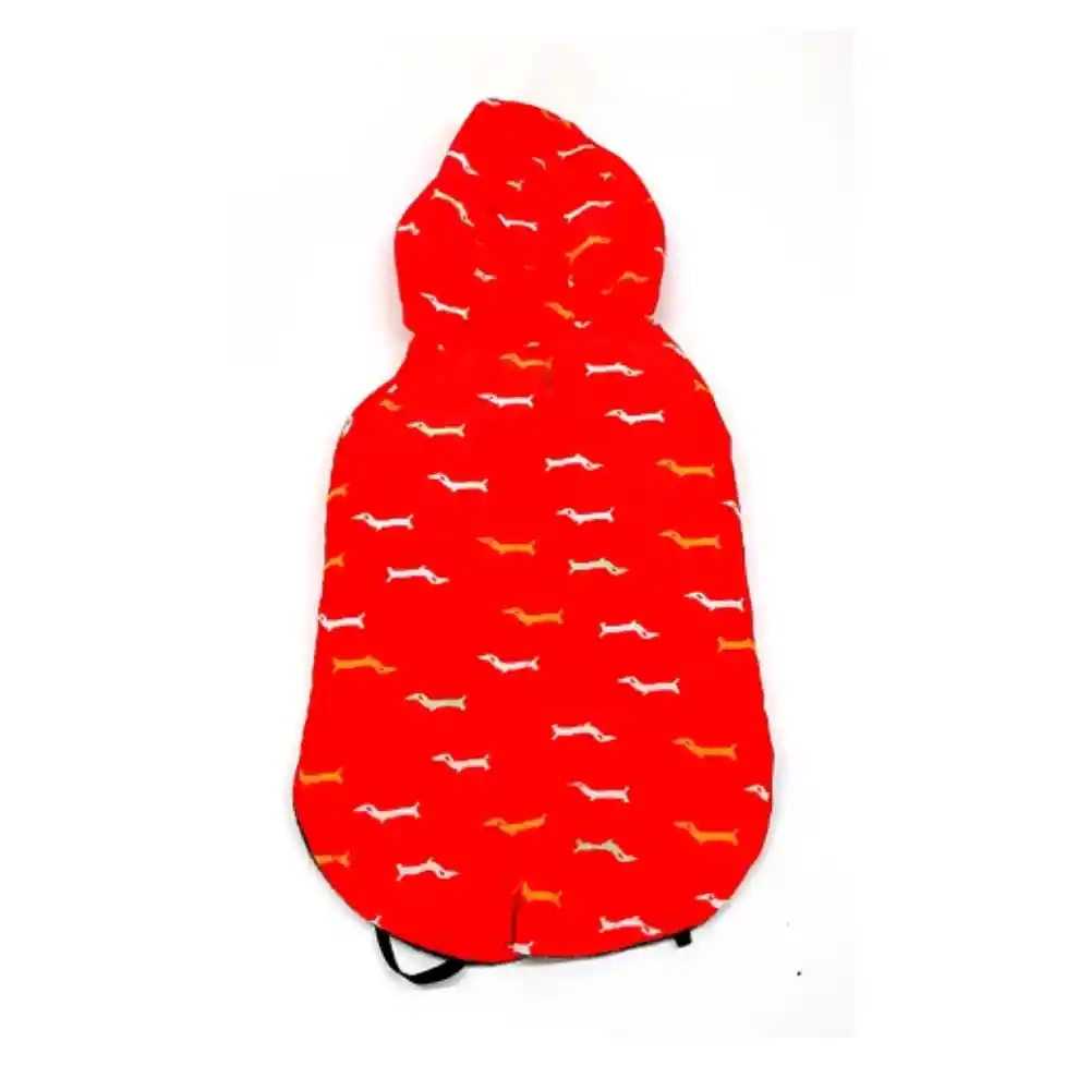 Ropa Talla M Parka Impermeable Chaqueta Con Polar Mascotas Perro (salchichas Rojo)