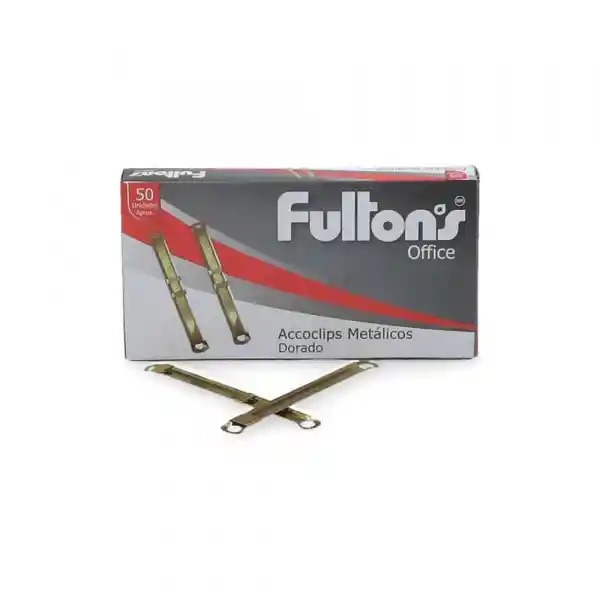 Accoclip Metalico Caja De 50 Unidades Dorado Fultons