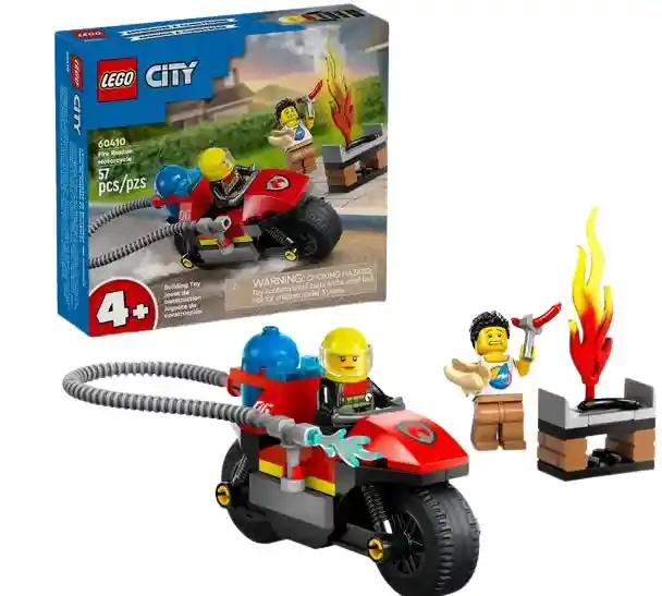 Lego City Moto De Rescate De Bomberos 57 Piezas 60410