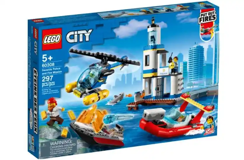 Lego City Policías Y Bomberos:misión En La Costa 297 Piezas 60308