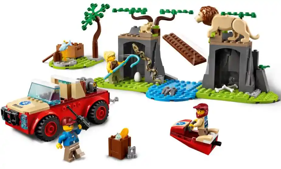 Lego City Rescate De La Fauna Salvaje:auto Todoterreno 157 Piezas 60301