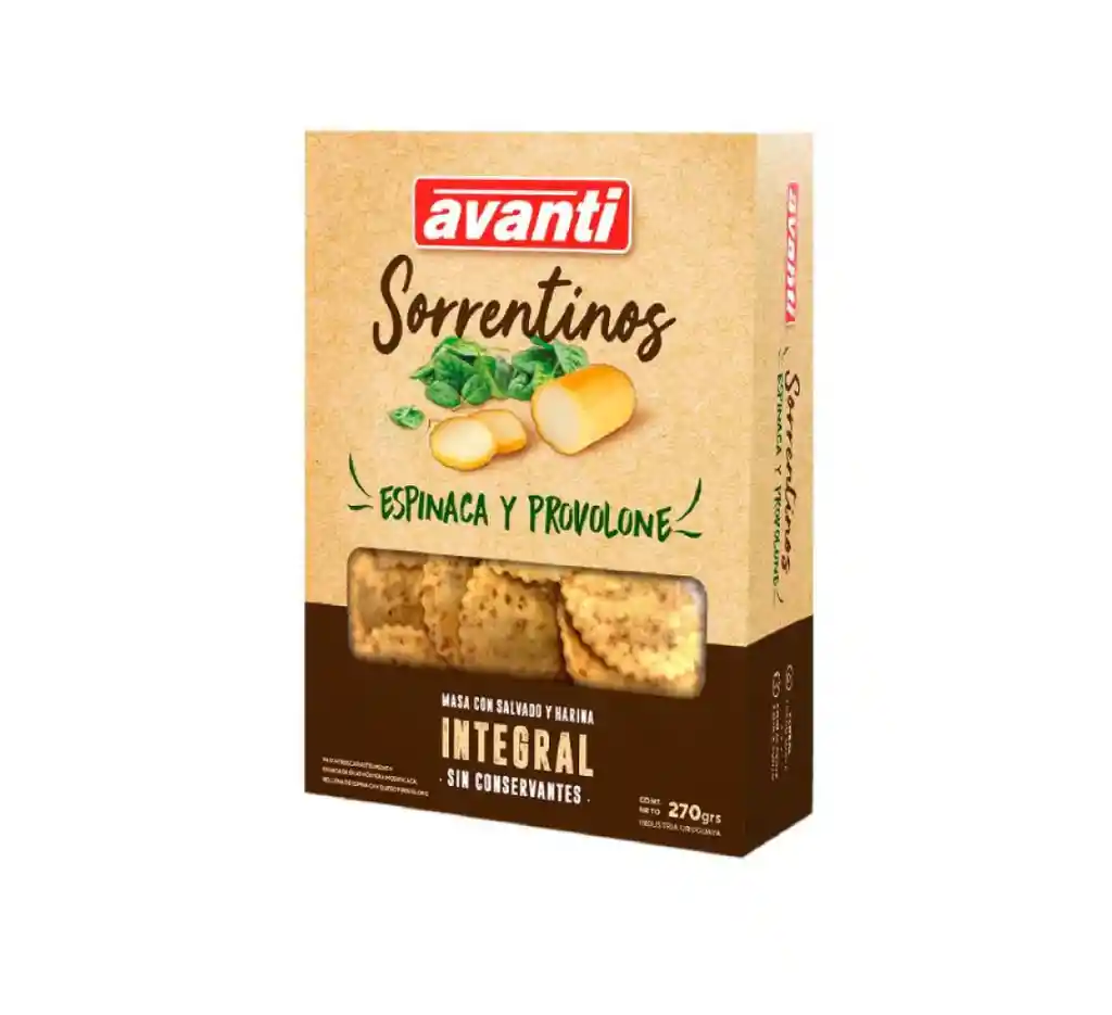 Sorrentinos Integral Espinaca Y Provolone. 270 Grs - Avanti