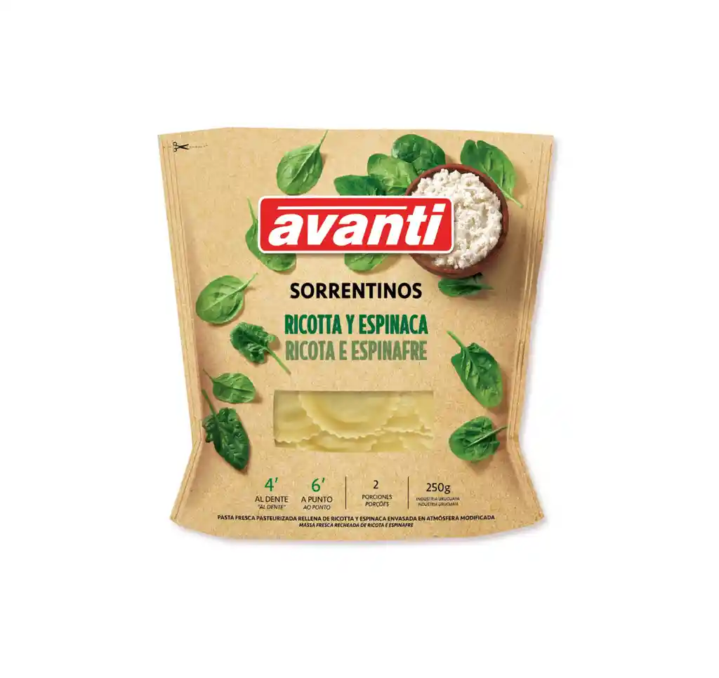 Sorrentinos Ricotta Y Espinaca. 250 Grs - Avanti