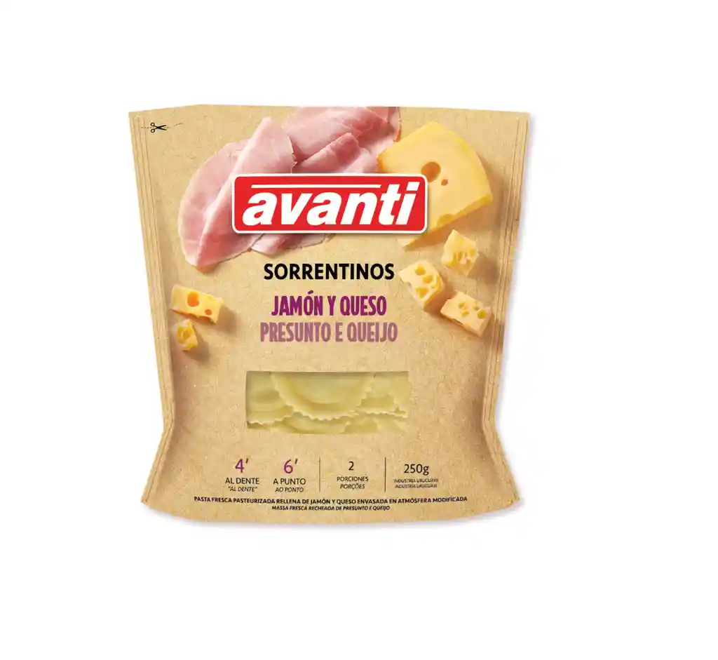 Sorrentinos Jamón Y Queso. 250 Grs - Avanti