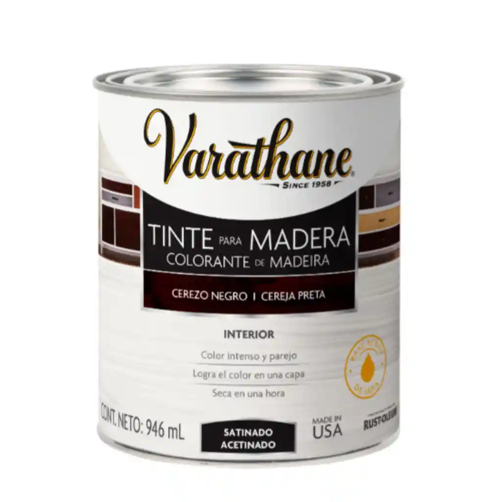 Tinte Para Madera Satinado Negro