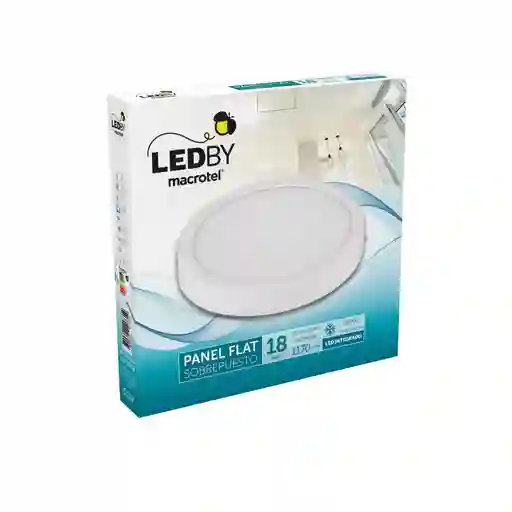 Panel Led Slim Sobrepuesto Cuerpo De Aluminio Luz Fria 6500k 18w