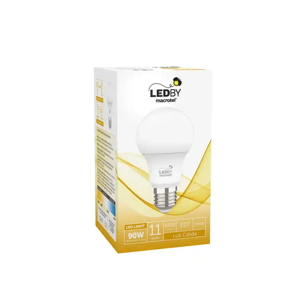 Ampolleta Led E27 Luz Calida 3000k 11w