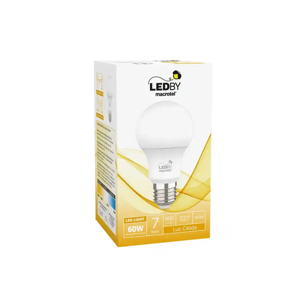 Ampolleta Led E27 Luz Calida 3000k 7w