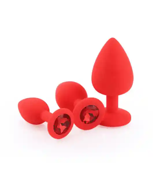 Kit Dilatador Plug Silicona Joya Roja O Rosado