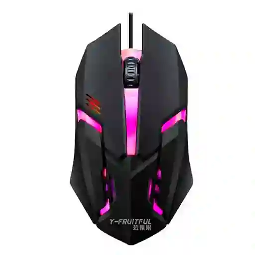 Mouse Ergonómico Con Cable Luces Led Rgb Negro