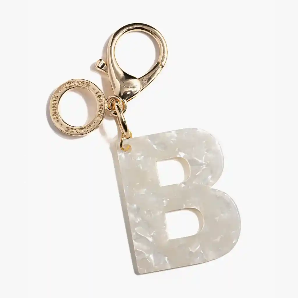 Llavero Mujer Letra B Blanco