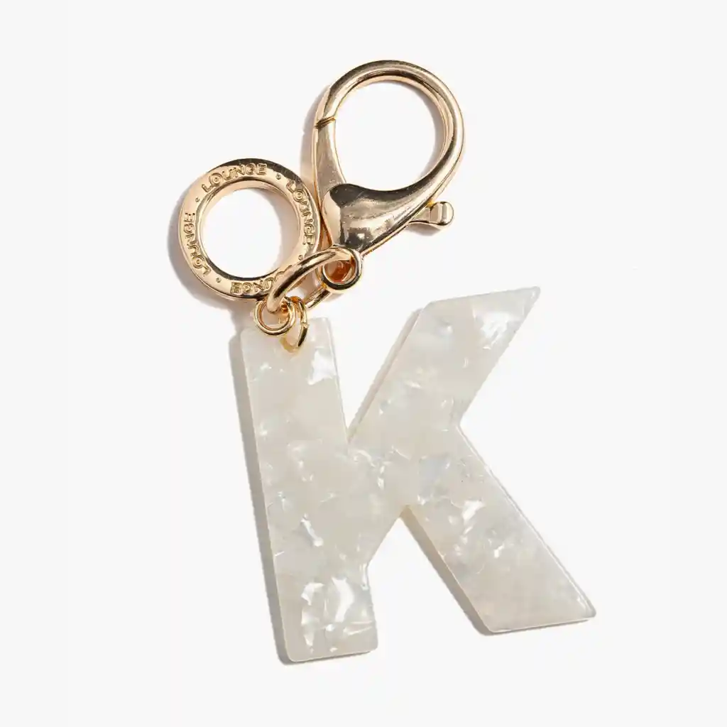 Llavero Mujer Letra K Blanco