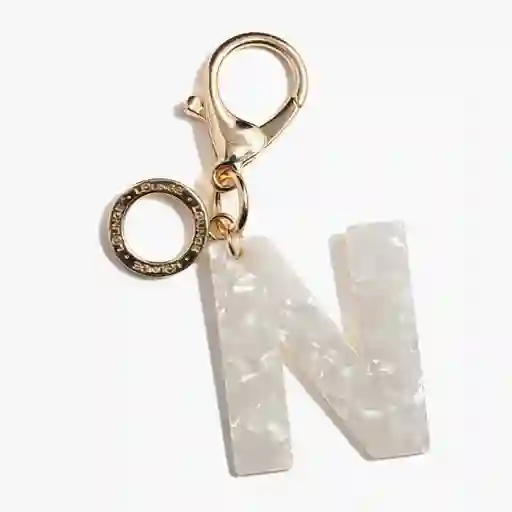 Llavero Mujer Letra N Blanco