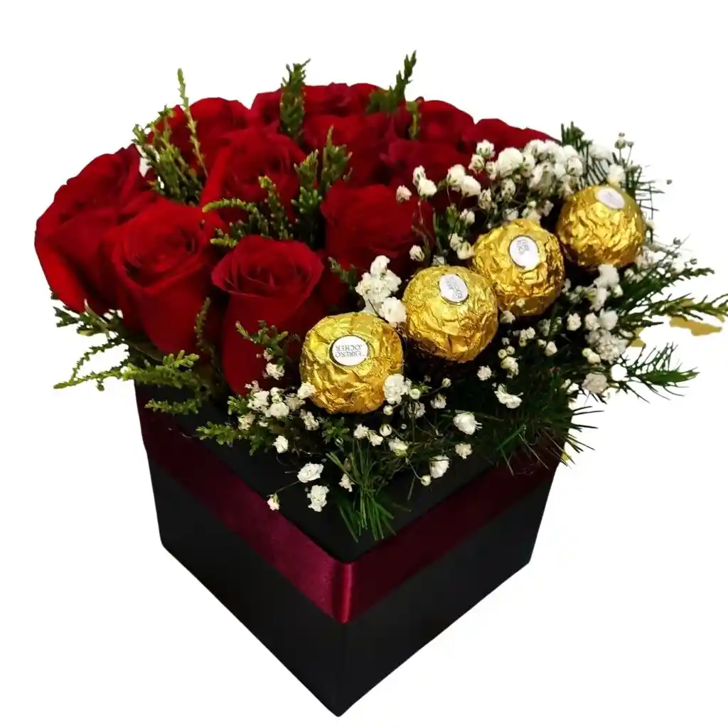 Box De Rosas Y Chocolates