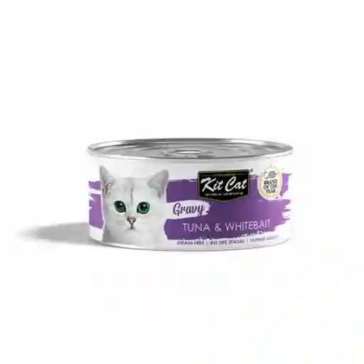 Kit Cat - Gravy - Alimento Para Gatos Atun Y Pescado Blanco (moralla) Lata 70g.