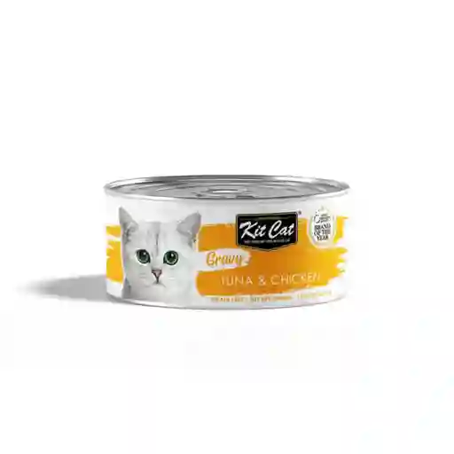 Kit Cat - Gravy - Alimento Para Gatos Atun Y Pollo Lata 70g.