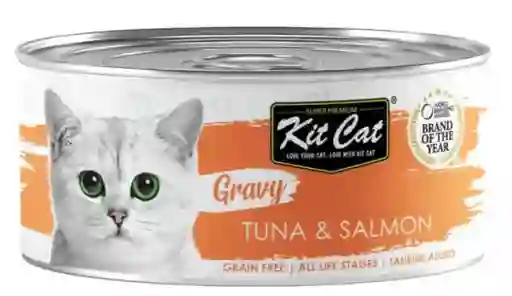 Kit Cat - Gravy - Alimento Para Gatos Atun Y Salmon Lata 70g.