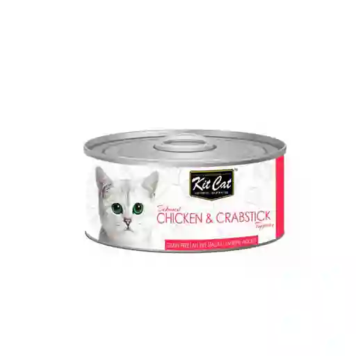 Kit Cat - Deboned Toppers - Alimento Para Gatos Pollo Y Cangrejo Lata 80g
