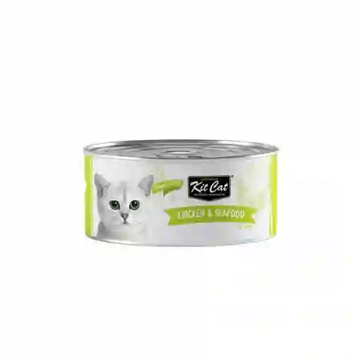 Kit Cat - Deboned Toppers - Alimento Para Gatos Pollo Y Mariscos Lata 80g