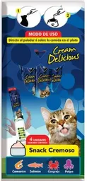 Reeld's - Cream Delicious Snack Gatos ( Camaron, Salmon, Cangrejo Y Pulpo ) 4 Und 56g.