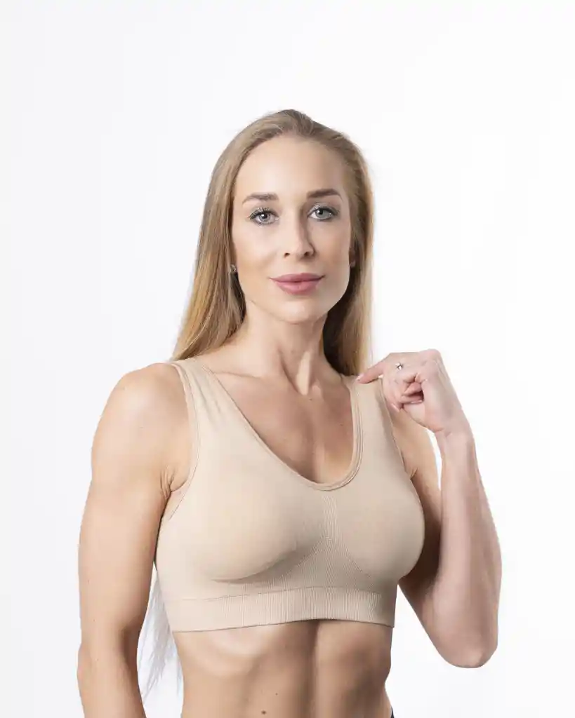 Peto Sostén Con Soft Removible Tirante Ancho, Anatómico Xs Beige